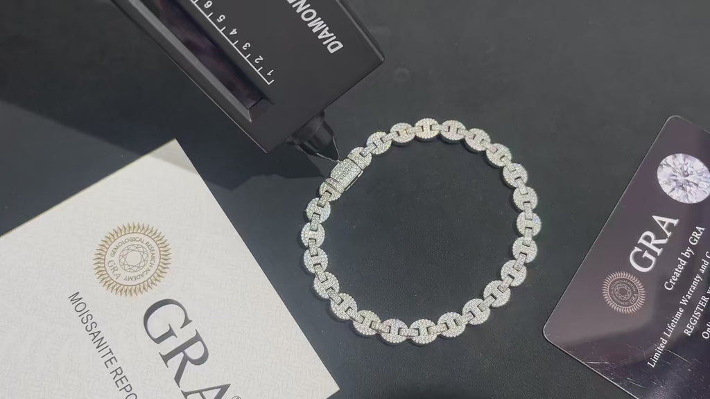 Iced Coffee Bean Link Bracelet – “Frost Bite” Edition