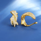 Thorn Clip Earrings – “Icebound Thorns” Edition Moissanite Yellow Gold 1pc - Shop Gold Supply