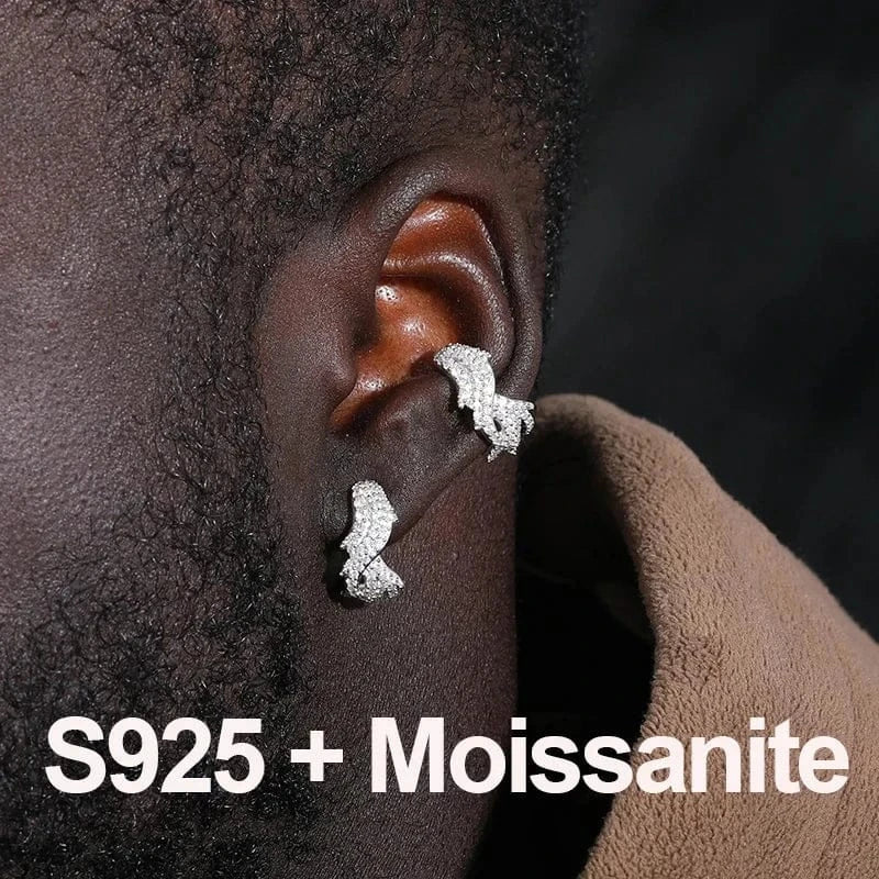 Thorn Clip Earrings – “Icebound Thorns” Edition Moissanite Yellow Gold 2pcs - Shop Gold Supply