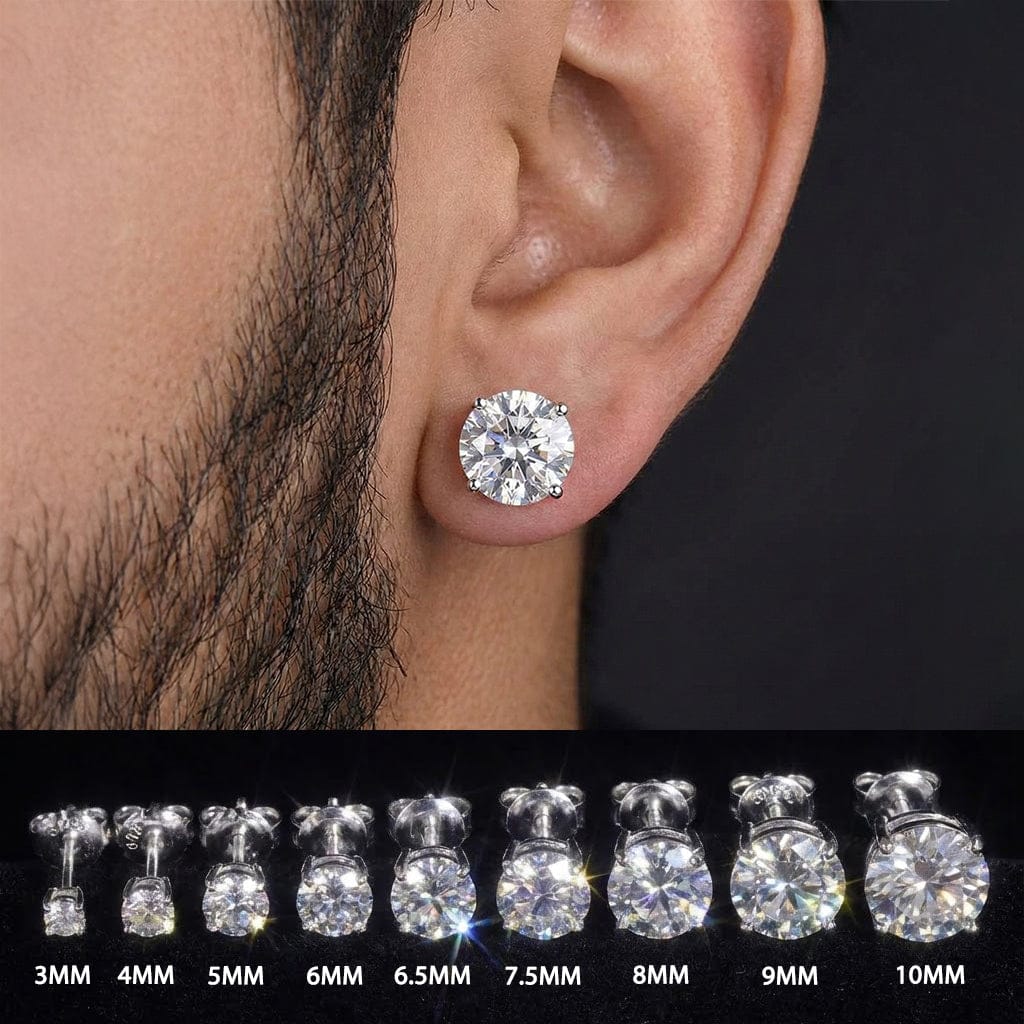 3MM / 925 Silver / White Gold VIP Moissanite Stud Earrings - The Gold Supply