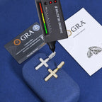 VVS Baguette Cross Pendant White Gold Moissanite FREE Never Tarnish Rope - Shop Gold Supply