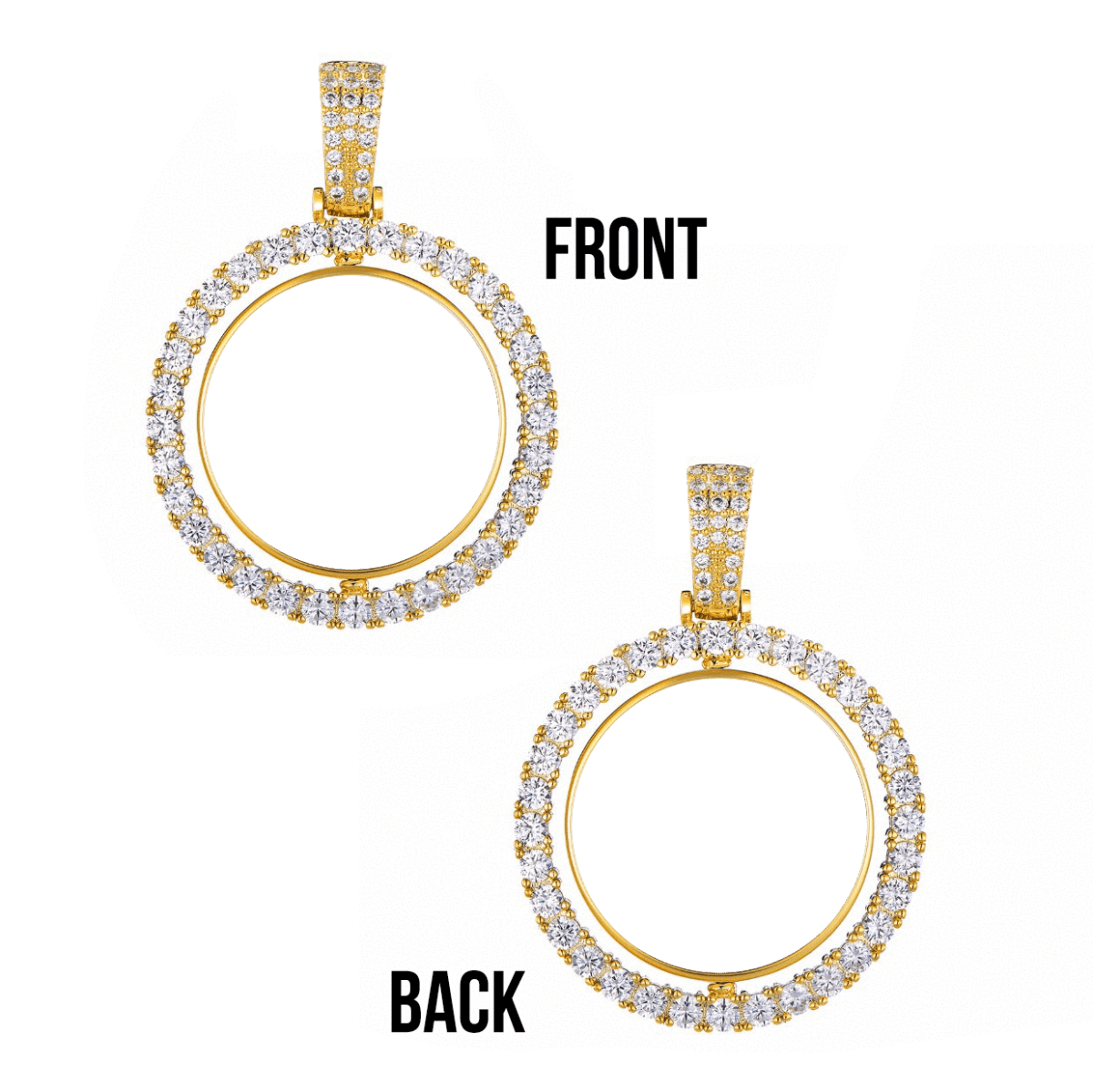 Custom Double Sided Photo Necklace Gold Rope 18 IN - Shop Gold Supply